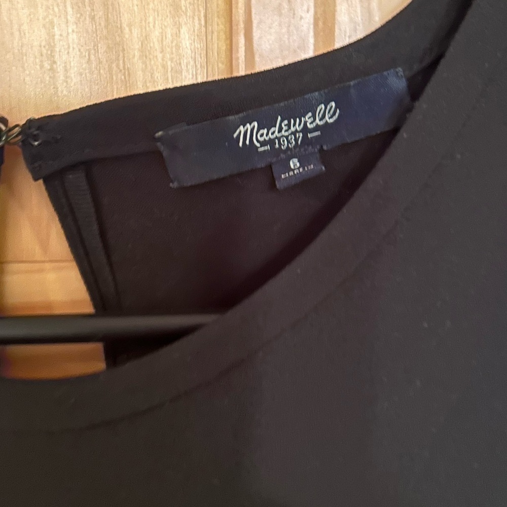 Madewell Black Short-Sleeve Midi A-Line Dress - Picture 4 of 4